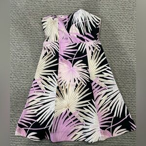 GAP Stretch Floral black/lilac/tan/cream strapless dress, NWT!